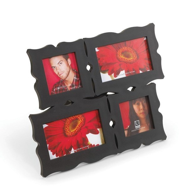 Portarretratos negro x4 DECORA