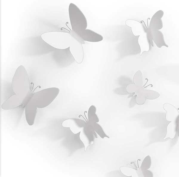 OGA - Home Design Products. Decoración de pared blanco x9 MARIPOSA