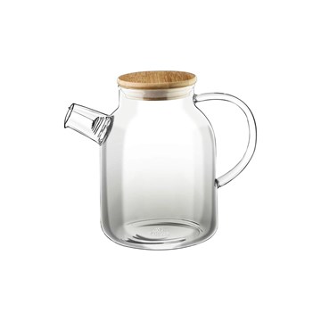 Tetera c/tapa bambú 1600ml THERMO GLASS