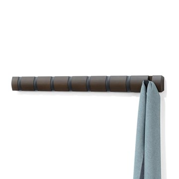 Perchero de pared negro/nuez x8 FLIP