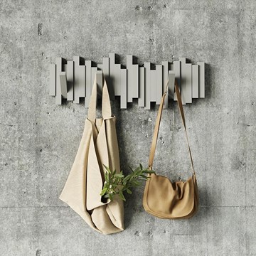 Perchero de pared gris x5 STICKS