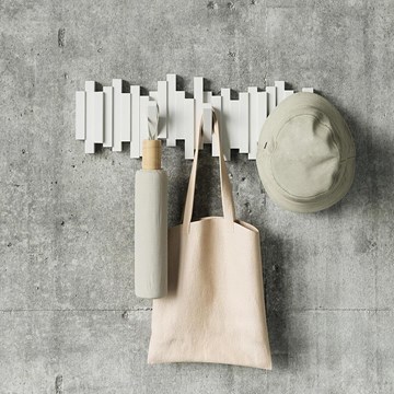 Perchero de pared blanco x5 STICKS
