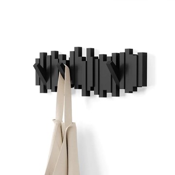 Perchero de pared negro x5 STICKS
