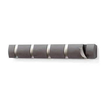 Perchero de pared x5 gris/nickel FLIP