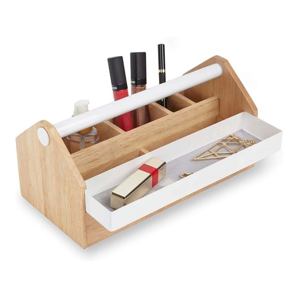 Caja con compartimentos blanco / natural TOTO