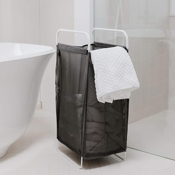 Cesta ropa sucia gris/blanco CINCH