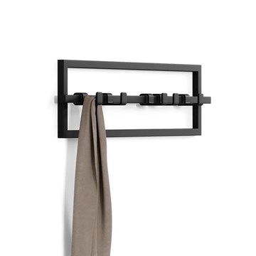 Perchero pared negro x5 CUBIKO