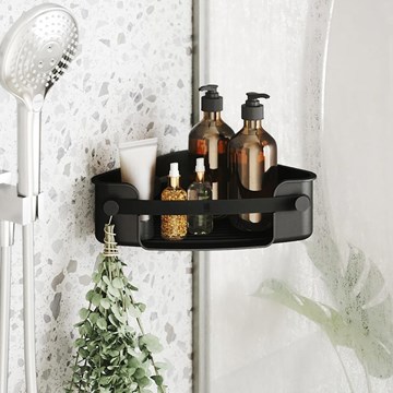 Organizador esquinero ducha FLEX  ADHESIVO NEGRO