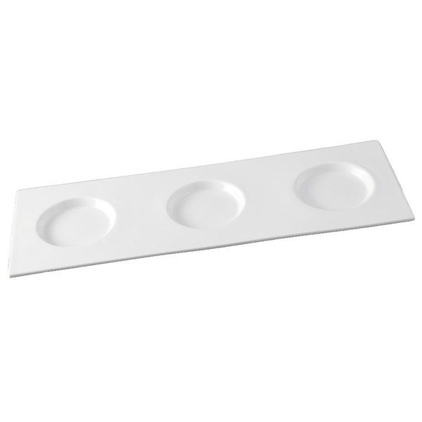 Copetinero rectangular c/divisiones 35x12cm FINE