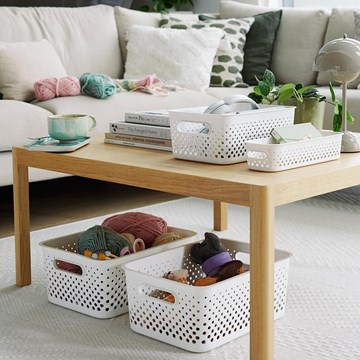 Cesta organizadora blanca Slim ESSENCE