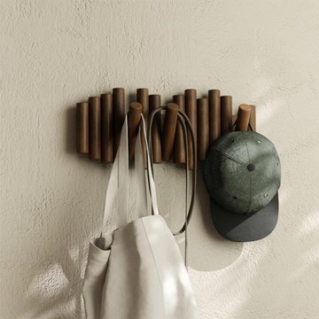 Perchero de pared nuez x5 PICKET