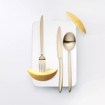 Caja 12 cucharas de postre ORCA CHAMPAGNE