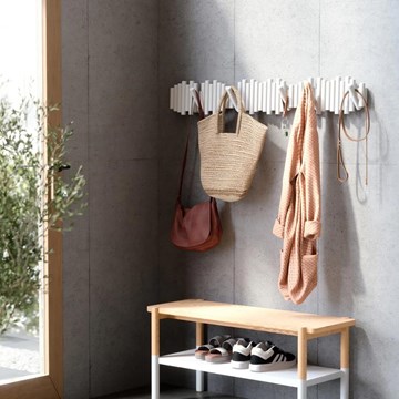 Perchero de pared blanco x5 PICKET
