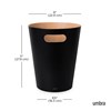 Papelera negro/natural 7.5L WOODROW