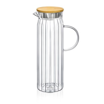 Jarra 1.5L tapa bambú Segment THERMO GLASS