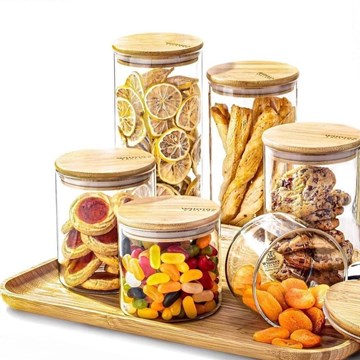 Frasco con tapa bambú 1500ml THERMO GLASS