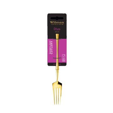 Tenedor de postre dorado 18.5cm blíster DIVA