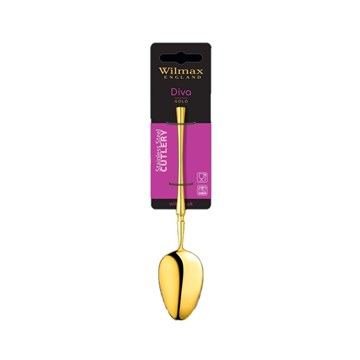 Cuchara de postre dorada 18.5cm blíster DIVA