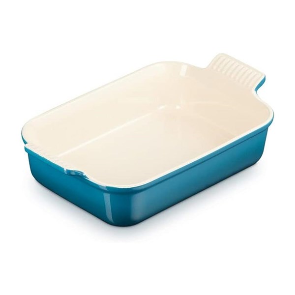Fuente rectangular 26x20cm deep teal HERITAGE