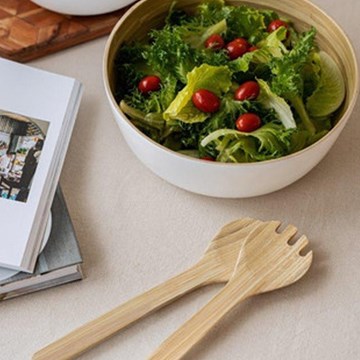 Imagen de Set cubiertos ensalada bambú 28cm